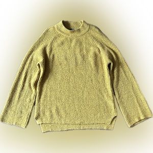 BRAVE SOUL💫Women’s Mustard Yellow Mock Neck Long Sleeve Ribbed Knit Sweater